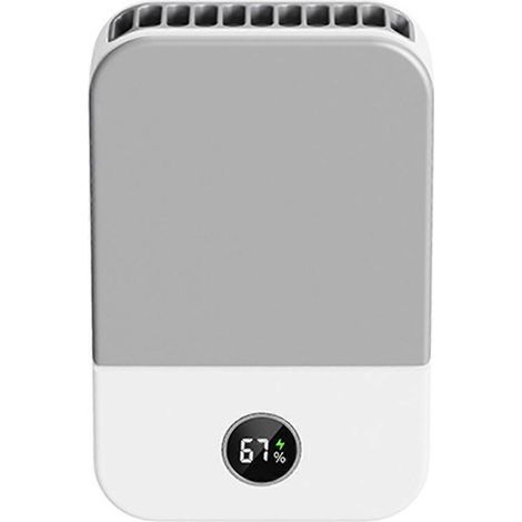 Tragbarer Nackenventilator mit Digitalanzeige, Mini-USB-wiederaufladbar