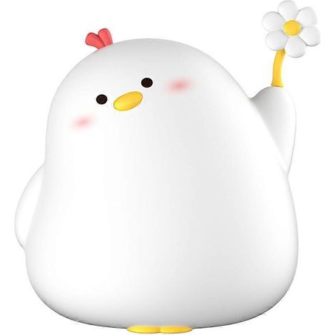 Veilleuse mignonne avec poulet, veilleuse pour chambre/lit, lampe en silicone souple avec minuterie de 30 minutes et arrêt automatique (1/5)