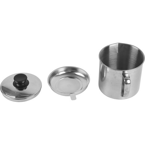 Pot à filtre à huile en acier inoxydable 304, pot à filtre à huile domestique avec récipient de récupération d'huile, séparateur de résidus d'huile, réservoir de stockage d'huile de cuisine (1/5)