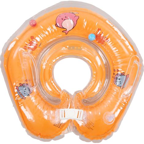 Bébé Anneau de Natation Ajustable Dauphin Gonflable Sécurité Nouveau-né Orange (1/5)
