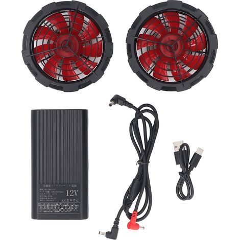 Ventilateur de veste de refroidissement, 4 vitesses, batterie 80000mAh 12V, ensemble de batterie externe pour vêtements de climatisation (1/4)