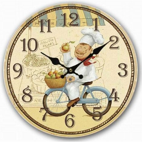 royaluxe - Horloge murale rétro horloge murale salon décoration chef pâtisserie modèle de dessin animé style silencieux , B-1 , 34234cm, (1/4)