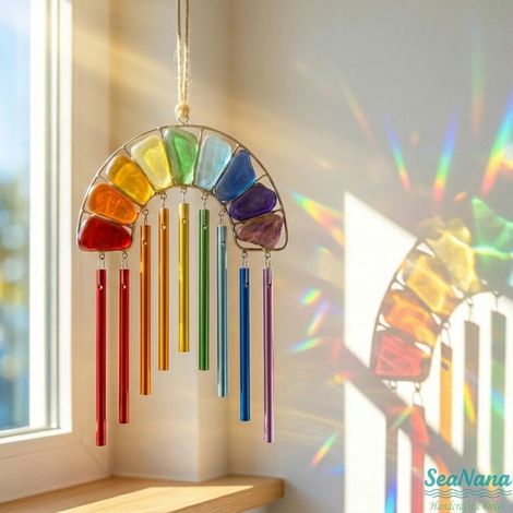 Nouveau carillon éolien arc-en-ciel magique à la lumière du soleil, pendentif acrylique (1/5)