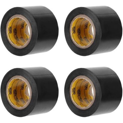 4 Pcs Ruban Électrique Électricien PVC Film Étanche Électrique Isolé Ruban D'étanchéité Réparation Outils,Taille:4,4 cm de large, 11 m de long(Noir)