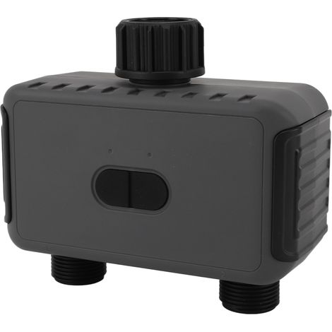 Minuteur d'arrosage intelligent IP55 étanche, programmateur d'eau 2 sorties Bluetooth sans fil pour jardin, robinet NPT 3/4in, minuterie d'irrigation externe. (1/5)