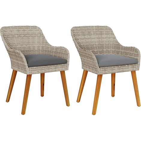 Maison Exclusive - Gartenstuhl 2 pcs Hellgrau 62,5 x 55 x 82 cm P