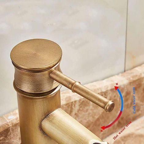 Robinet salle de bain - - Rétro - Cuivre - Finition chromée - Monotrou ENEAOCT (1/4)