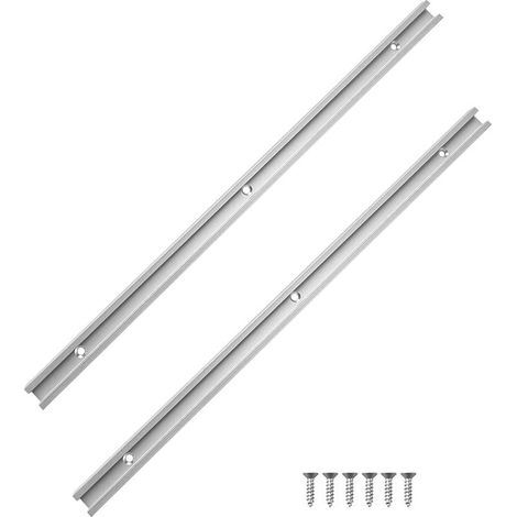Rail de guidage T en aluminium 500mm – Lot de 2 pièces – Résistant à la rouille – Installation facile avec trous pré-percés
