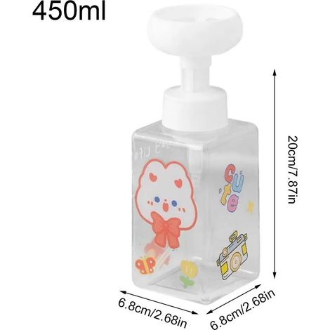 Flacon vide de mousse à savon (450 ml) - Distributeur de savon mousse 250/450 ml - Flacon pompe en plastique rechargeable pour cosmétiques de voyage (1/5)