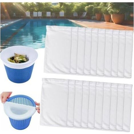 Chaussette Skimmer Piscine, 20 Pièces s pour Panier Skimmer, Pool Skimmer Socks, Maille Ultra Fine, Chaussettes D'Écumeur (1/4)
