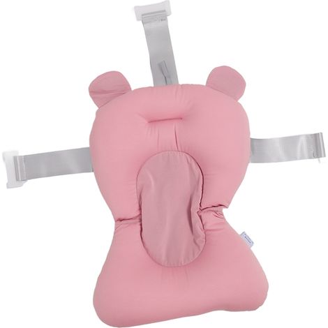 Coussin de bain doux et respirant pour bébé, matelas flottant pour nouveau-né, en forme d'ourson rose, mignon et ajustable. (1/5)