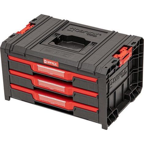 Qbrick System PRO Drawer 3 Toolbox 2.0 Basic apilable 450 x 310 x 244 mm 3x 4,5 l IP54 con tres cajones 9 bandejas