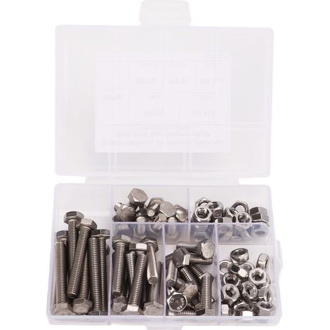 Kit de 80 vis et écrous hexagonaux M6 en acier inoxydable anticorrosion et antirouille pour mobilier industriel (1/5)