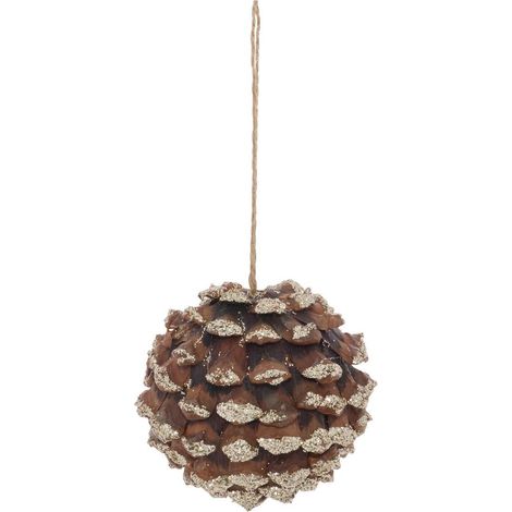 Decorazione da appendere in legno di abete a forma di palla o stella, 10,5 cm - Atmosphera créateur d'intérieur (1/5)