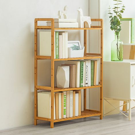 4 Tier Wood Bookcase Display Stand, 100x68x25CM (1/5)