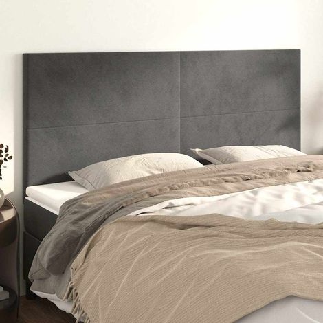 vidaXL Cabecero Terciopelo Gris Oscuro 180x5x118/128 cm (1/5)