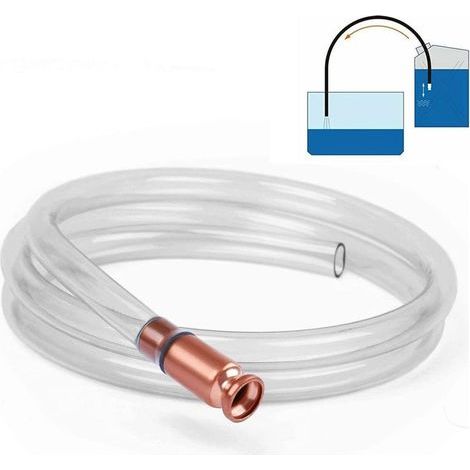 Transferpumpenschlauch, Rüttelpumpe, Siphon für Wasser, Gas, Diesel, Benzin, Kraftstoff, manueller Saugschlauch, Pumpschlauch, manueller Saugschlauch, Notfall-Handpumpe (weiß) (1/4)