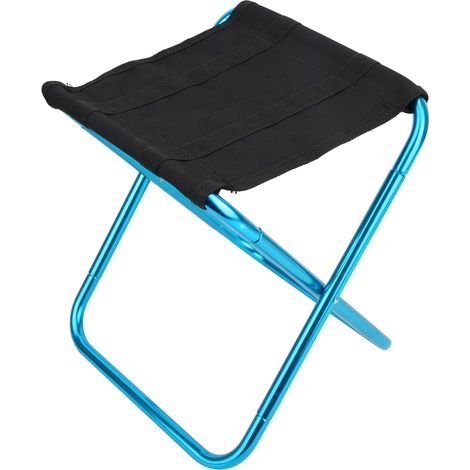 Tabouret pliant mini bleu d'extérieur, portable, en alliage d'aluminium, pour le camping, la pêche, l'escalade et les barbecues. Chaise pliable idéale pour le camping, la pêche, l'escalade et les barb (1/5)