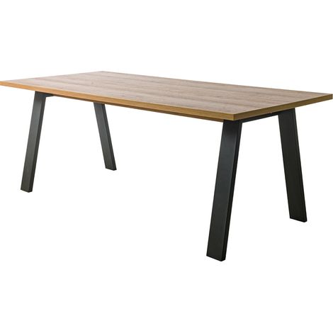 Scrivania Da Vinci cm 180x90 nero e noce brera (1/5)