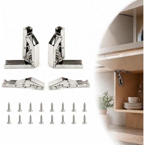 Charnière Métallique Invisible 180 Degrés pour Porte Pliante, Charnière Discrète pour Meuble, Étagère et Table Assemblage et Fixation Invisible pour Armoires et Cadres de Meubles (1/5)