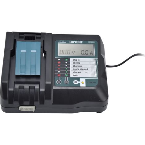 Chargeur USB pour batterie Li‑ion DC18RA, 100‑240V avec sécurité anti‑surintensité et anti‑rouille (UE) (1/5)