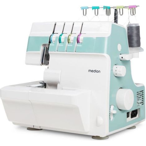 Machine a Coudre Surjeteuse - MEDION - SO 90 - 91W - Type d'aiguille 11, 14, 16 - 1200 tr/min - LED - Turquoise (1/5)