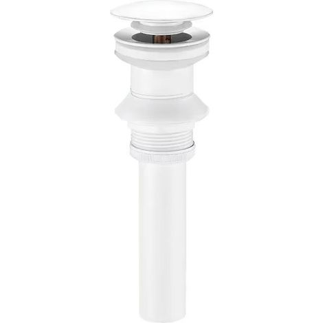 Bonde de vidange blanche à clapet avec trop-plein, bouchon de vidange à clapet pour plan de toilette, bouchon de vidange à clapet en laiton blanc, bouchon de vidange à bouton-poussoir avec panier