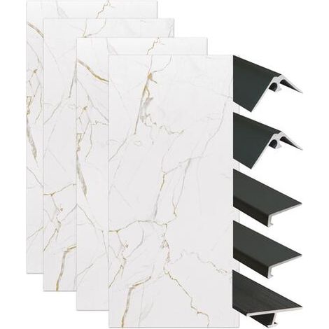 ONDEE - Kit instalación paneles murales nicho ORMA mármol blanco mate 200cm perfil negro (1/4)