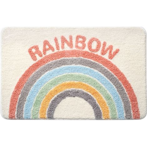 Por encima del arcoíris, la alfombrilla de baño antideslizante de 50 x 80 cm para el cuerpo desnudo se suministra con una alfombrilla de baño absorbente y una alfombrilla para la puerta de la ducha. (1/5)