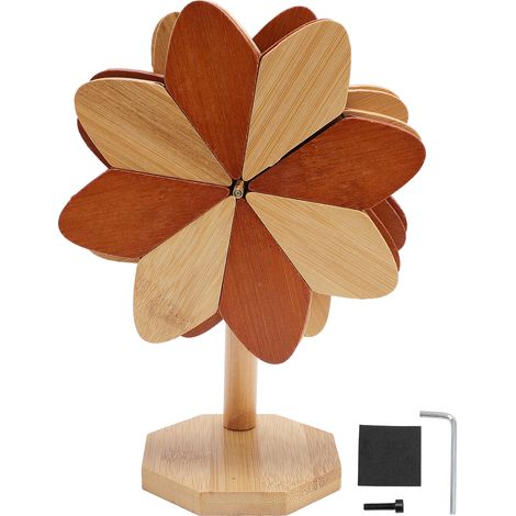 Ensemble de dessous de plat en bois pour plats chauds, 5 pièces, décoratif en forme de moulin à vent, grand dessous de verre, support de Pot, tapis avec support, comptoirs (1/5)