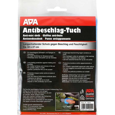 APA Antibeschlagtuch einzeln blau 27,5 x 32 cm Reinigungstuch Pflegetuch (1/3)