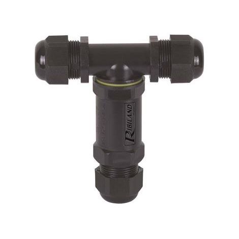 Ribimex – Raccord électrique de jonction 3 voies étanche IP68 – Connecteur 4 fils 24A – Pour câbles Ø 4 à 14 mm – 230V-450V (1/3)