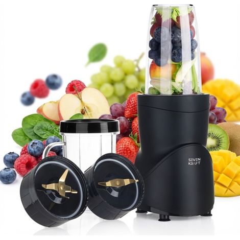 Licuadora deportiva de 500 W con 4 vasos, cuchillas de titanio y funci贸n Twist Go. (1/5)