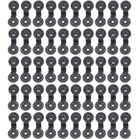 50 pinces de fixation rondes en plastique anti-oiseaux pour toile d'ombrage de serre ou de jardin. (1/5)