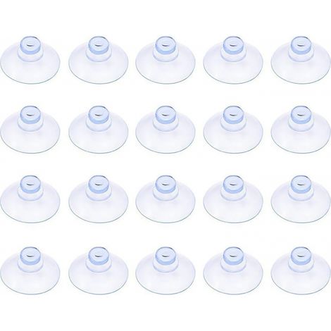 Lot de 20 petites ventouses en plastique transparentes, sans crochet, 30 mm (1/4)