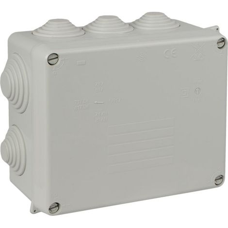 Boîte de dérivation rectangulaire IP55 10 entrées - 160 x 135 x 70 mm - Solera