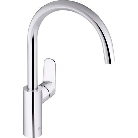 Jacob Delafon – Mitigeur de cuisine bec col de cygne – Finition chrome – Hauteur sous bec 361 mm – Saillie 205 mm – Débit 10 L/min (1/5)
