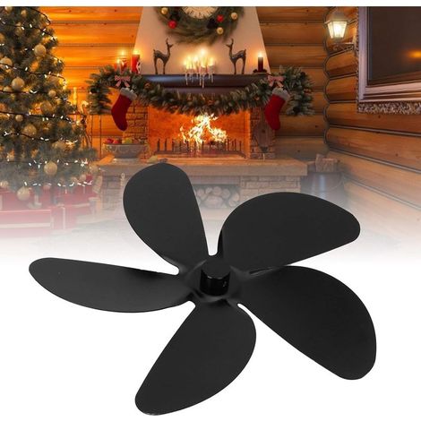 Pales de ventilateur de cheminée en aluminium, accessoire de ventilateur thermodynamique universel à 5 pales, 1 tournevis, 2 vis de réglage (1/5)