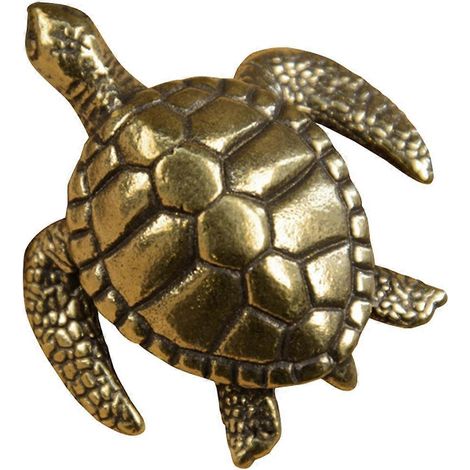 Figurine de tortue rétro en laiton, ornement de tortue, statuette de tortue de bureau en laiton, décoration vintage-4.50X4.50X2.00CM-Golden (1/4)