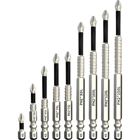 Drill Bit Set, Magnetic Screwdriver Kit, Precision Repair Tools, Anti-Slip Grip, High Magnetic Strength, 9-Piece Pack, Craft, Home Maintenance Use More (1/5)