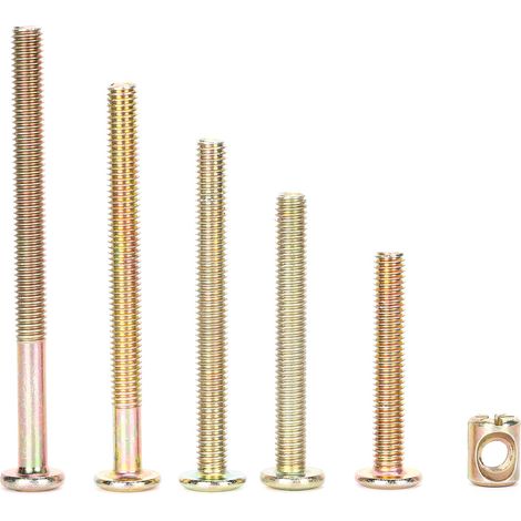 Kit de 100 écrous et vis M6 en acier au carbone galvanisé pour la fixation de meubles (1/5)