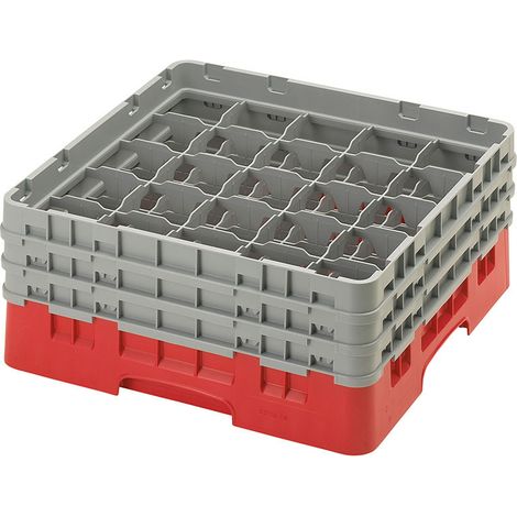 Casiers de lavage - haut max 17.4 cm - 50 x 50 x 22.5 cm - Rouge Rosé - Lot de 3 - Cambro