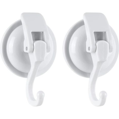 Set di 2 ganci a ventosa Ganci a Ventosa con gancio Ganci a Ventosa Ganci senza foratura - ABS - Bianco (1/5)