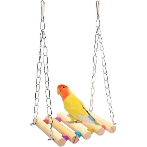 XEPHO 1 Pièce Jouet pour Oiseaux, à Suspendre, Accessoire de Cage à Oiseaux, Jouet, Barre à Mâcher, Échelle, Jouet pour Perruches, Inséparables, Pinsons et Autres Petits Animaux