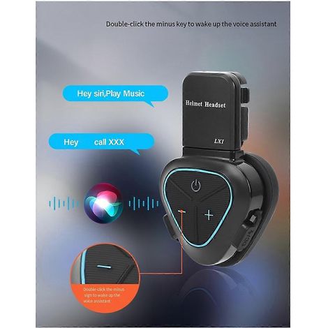 Nouveau casque de moto LX1 avec système Bluetooth intégré (noir) (1/5)