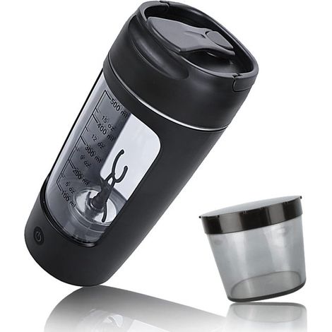 Elektrischer Mixbecher - Mixbecher - Mixbecher mit integriertem Mixer - 650 ml - USB-C - Schwarz - Unverzichtbar für alle Sportler
