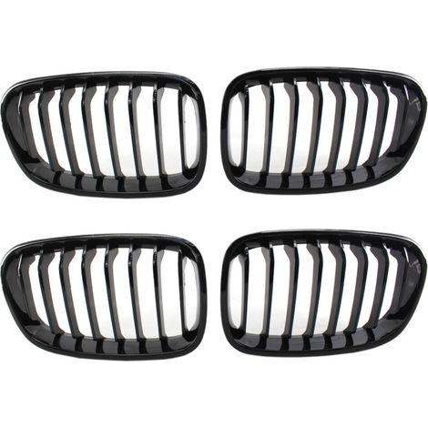 Zwei glänzend schwarze Frontgrills für die Ford F20/F21 1er-Serie (Modelljahre 2011-2014).