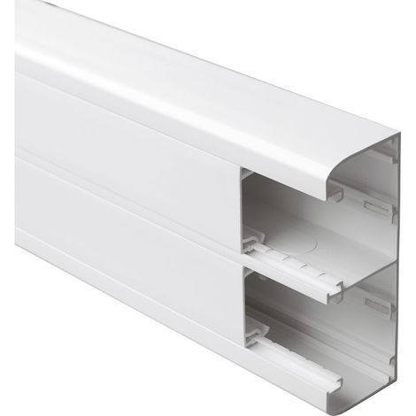 Legrand – Goulotte 50x130 mm à clippage direct – 2 couvercles 45 mm – Longueur 2 mètres – Couleur blanche – Pour éclairage et programmation en lumens