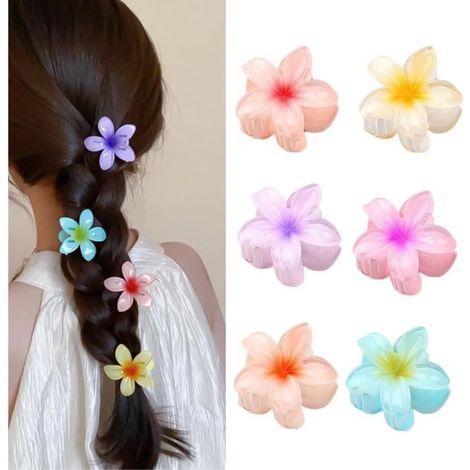 Pinces à Cheveux - Fleur - Antidérapantes - 6 pièces - Couleurs variées (1/4)