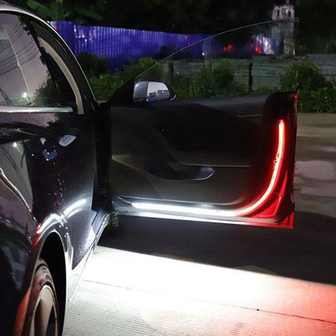 Illuminazione flessibile a LED per porte, bianca e rossa, universale (1/5)